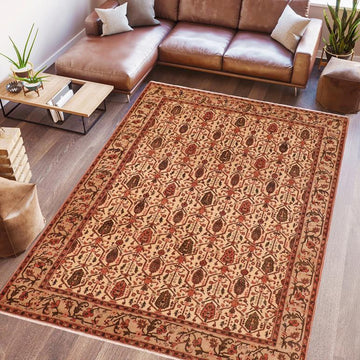 handmade Transitional Kafkaz Chobi Ziegler Beige Taupe Hand Knotted RECTANGLE 100% WOOL area rug 8 x 10